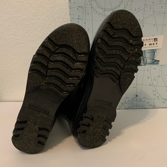 SPERRY WOMENS GET WET RAIN BOOTS GRAY HUNTER GREEN BLACK TALL SIZE 8 - Picture 4 of 8